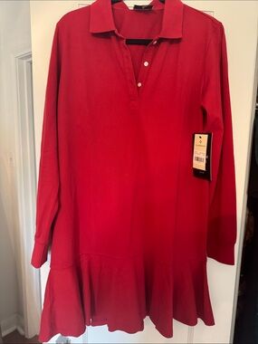 Tuckernuck Red Long-Sleeve Polo Dress